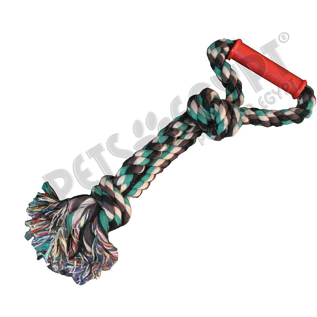 Rope with Plastic Handle and 2 knots Dog Toy