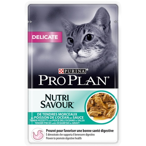 [7831] Purina Pro Plan Delicate Nutri Savour with Ocean Fish in Gravy Wet Cat Food Pouch 85 g
