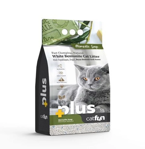 Catfun Plus White Bentonite Clumping Cat Litter - Scented 5 L