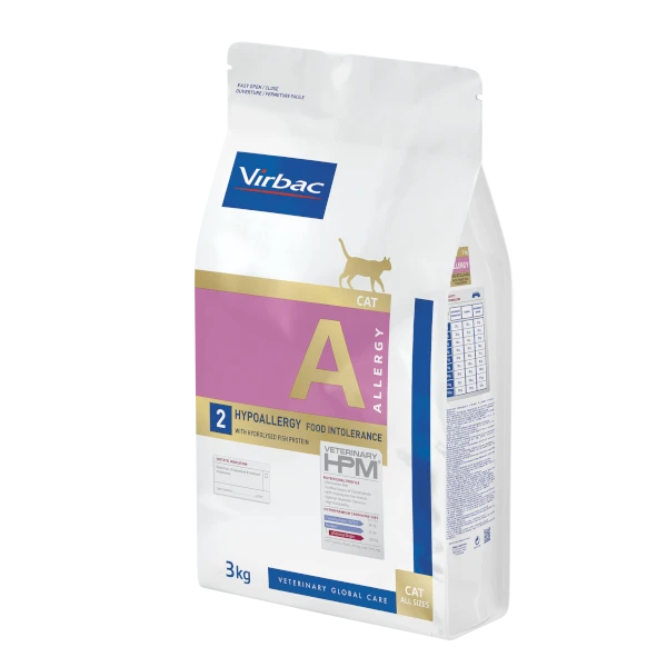Virbac Veterinary HPM Allergy 2 Hypoallergy Food Intolerances With Hydrolysed Fish Protein Cat Dry Food 3 Kg
