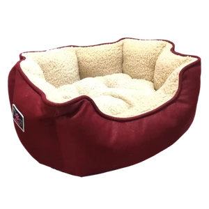 Petmoda Leather/Fur Cozy Bed 55*45 cm - Red