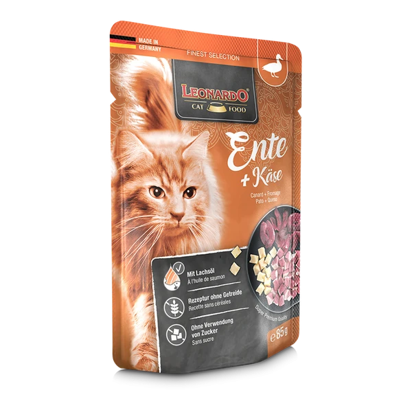 Leonardo Duck + Cheese Adult Cat Wet Food Pouch 85g