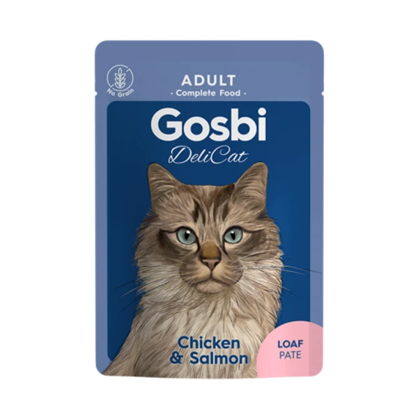 Gosbi Delicat Adult Chicken & Salmon loaf Pate Wet Cat Food 70 g
