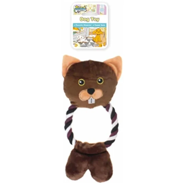 Soleil Plush Dog Toy W/Rope Body P5806