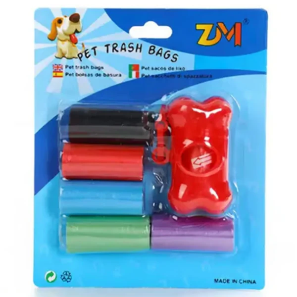 Pet Waste & Trash Bags with Dispenser | Dog Poop Bags & Toilet Pick-Up Kit – 5 Rolls