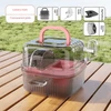 Portable Hamster Travel Cage & Small Pet Carrier Box – Breathable Plastic Transport House with Handle - Pink
