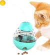 Interactive Tumbler Treat Ball Toy Dispenser for Cats – 360° Self-Rotating Food Puzzle Toy with Ball Wand - Green