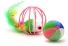 Cat Toy Set – Feather Mouse in Cage & Colorful Felt Ball | Interactive Play Combo for Cats ( 6cm each)