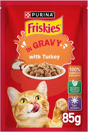 Purina Friskies Chunks in Gravy Wet Cat Food Pouch 85g
