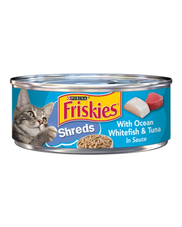 Purina Friskies Shreds with Ocean Whitefish & Tuna in Sauce Adult Cat Wet Food 156 g
