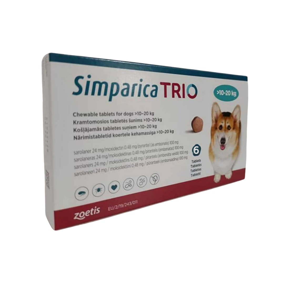 Simparica Trio Chewable Tablet for Dogs (10 - 20 Kg) X 1 Tablet