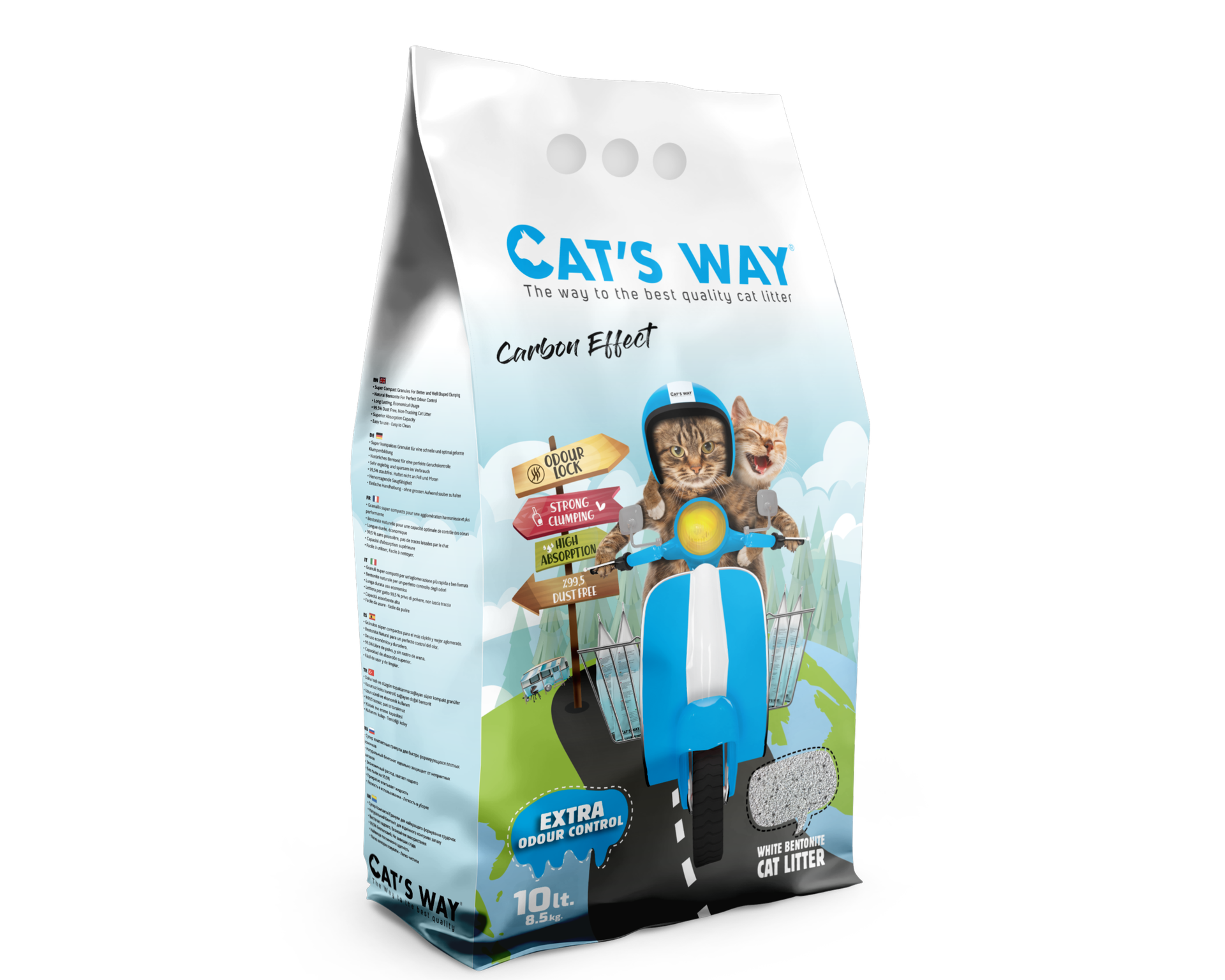 Cat’s Way White Bentonite Clumping Cat Litter Carbon Effect