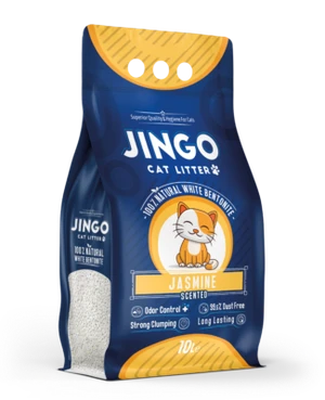Jingo 100% Natural White Bentonite Clumping Cat Litter Jasmine Scented