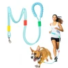 Hands-Free Dog Leash – Adjustable Crossbody & Waist Belt Leash for Walking, Running, and Training (Purple Handle)