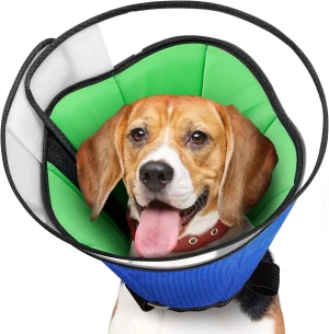 INKZOO Soft Dog Cone Collar After Surgery – Adjustable Pet Recovery Collar for Large Dogs, Anti-Lick & Wound Protection - Size L