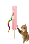 Interactive Cat Wand with Plush Colorful Worm & Bell – Fun Feather Teaser Toy for Active Cats and Kittens