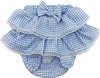 Reusable Skirt Diaper Pad forX Small Dogs & Cats – Adjustable Pet Diaper Cover with Cute Ruffled Design - XSmall (Blue & White)