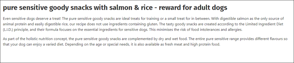 MERADOG Pure Sensitive Goody Snacks with Salmon & Rice 600g