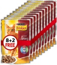 Purina Friskies Beef in Gravy Wet Cat Food Pouch 85g ( 8 + 2 Free )