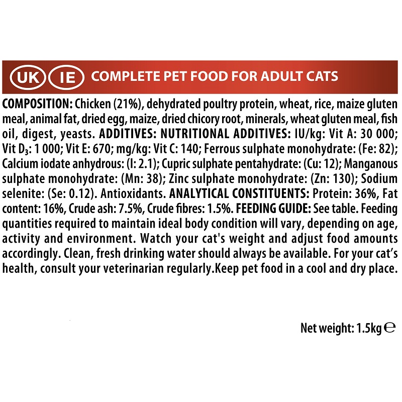 Purina Pro Plan Original Adult Cat Opti Renal Rich in Chicken 1.5 Kg