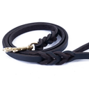 Doggie Classic Braided Oily Brown Leather Leash (1.4x150cm)