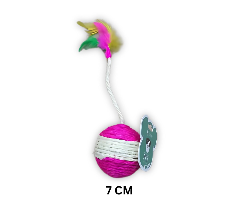 UE Cat Scratching Ball With Feather Large 7cm