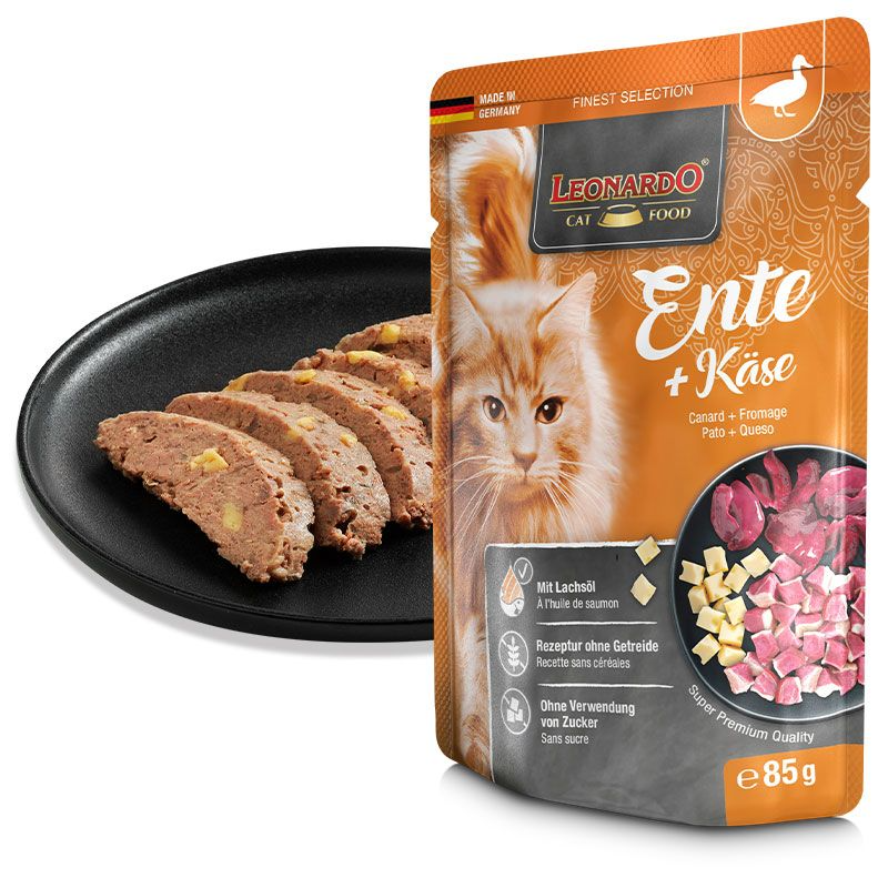 Leonardo Duck + Cheese Adult Cat Wet Food Pouch 85g