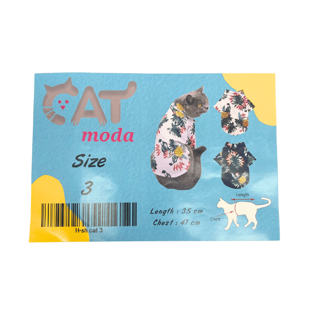Petmoda Hawaiian Cat Shirt Size 3