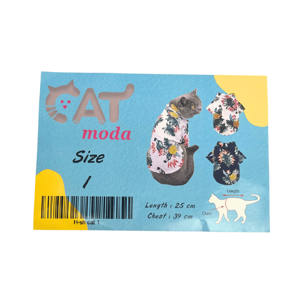 Petmoda Hawaiian Cat Shirt Size 1