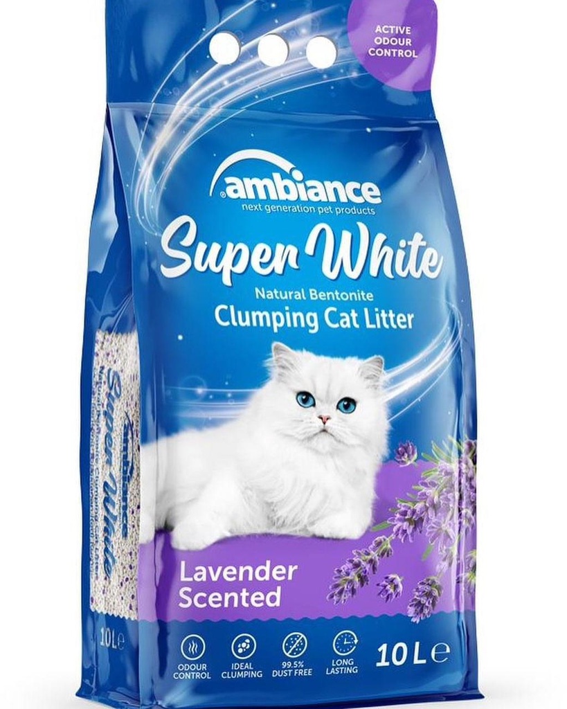 Ambiance Super White Clumping Cat Litter - Scented 10 L