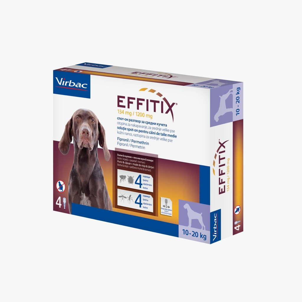 Virbac Effitix Medium Dogs (10Kg - 20Kg) X 1 Pipette