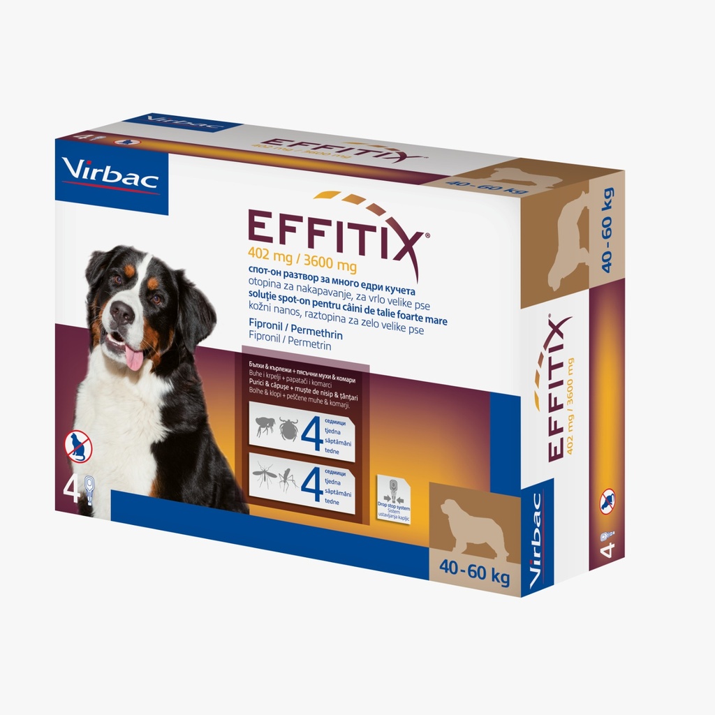 Virbac Effitix Extra Large Dogs (40Kg - 60Kg) X 1 Pipette  