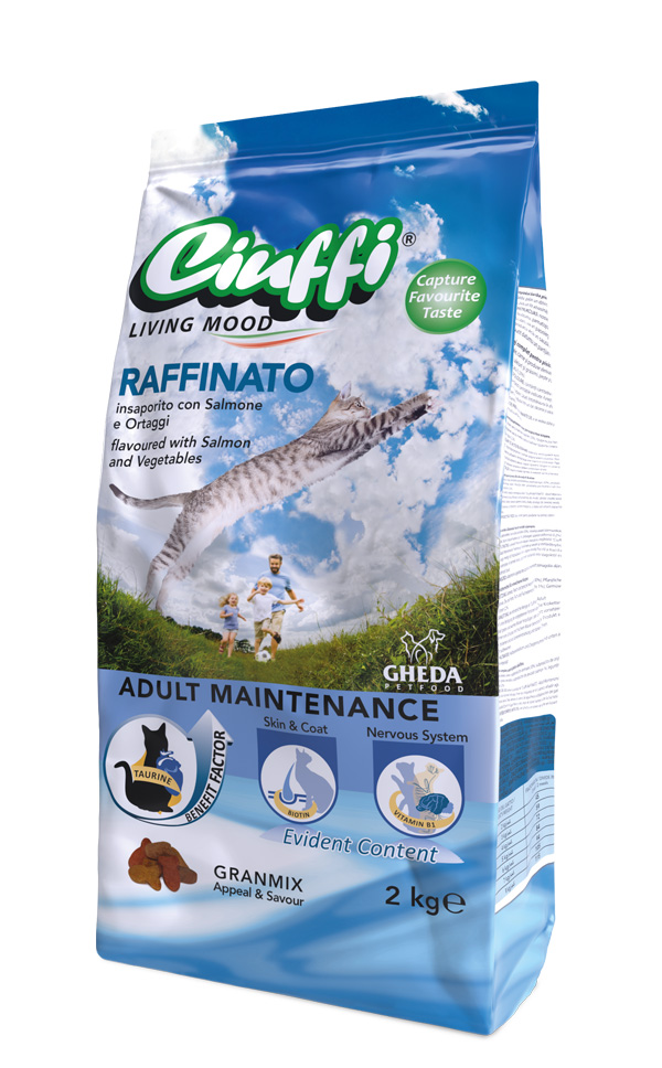 Ciuffi Living Mood Raffinato Adult Maintenance flavoured with Salmon and Vegetables Adult Cats Dry Food 2 Kg