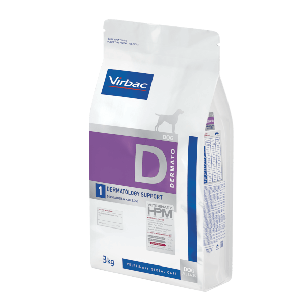 Virbac Veterinary HPM Dermato 1 Dermatology Support Dog Dry Food 3 Kg