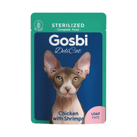 Gosbi Delicat Sterilized Chicken With Shrimps Loaf Pate Wet Cat Food 70 g