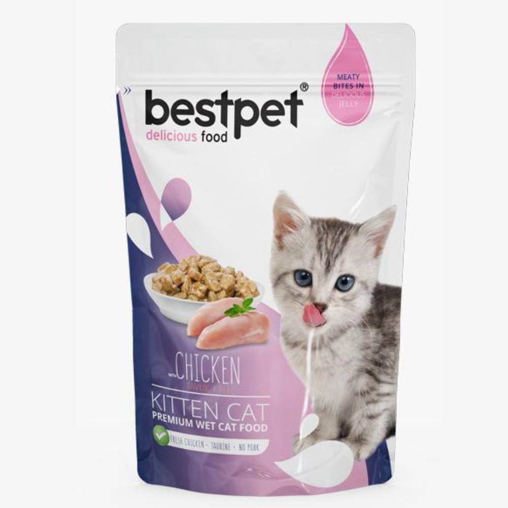 bestpet Meaty Bites in Delicious Jelly Kittens Wet Food With Chicken 85 g