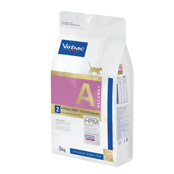 Virbac Veterinary HPM Allergy 2 Hypoallergy Food Intolerances With Hydrolysed Fish Protein Cat Dry Food 3 Kg