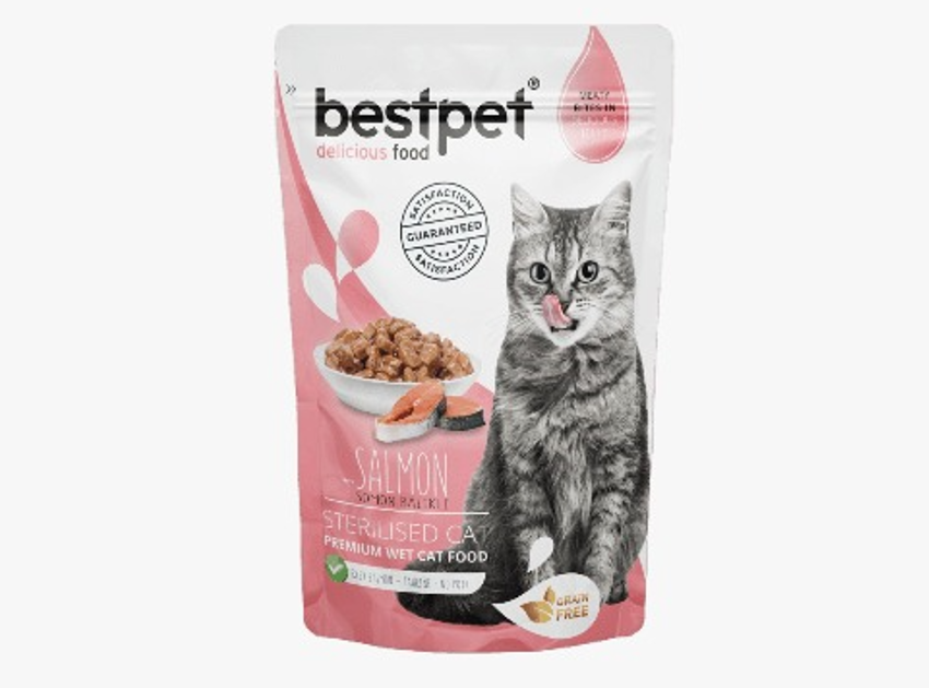 bestpet Meaty Bites in Delicious Jelly Salmon Sterilized Cat Wet Food 85 g