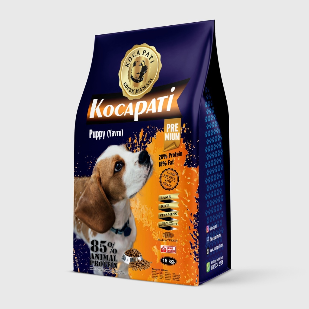 Kocapati Puppy Lamp & Rice 85% Animal Protein Dog Dry Food