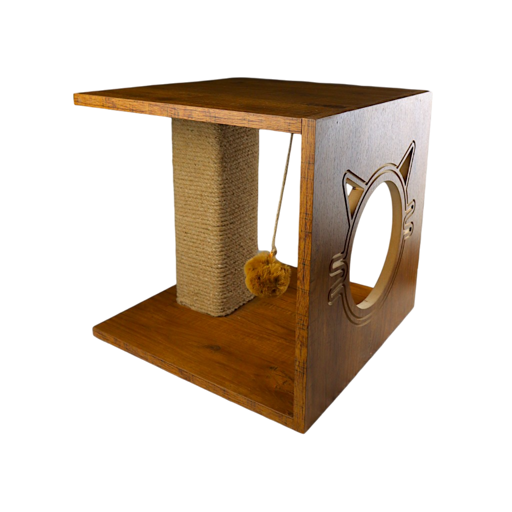 Petmoda Fun Box Wood With Scratching Post With Catnip 40*40*40 cm