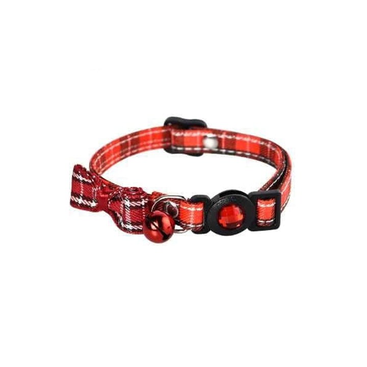 Naomi Classic Caro Cat Collar Bow & Bell Red (YL117399-R)