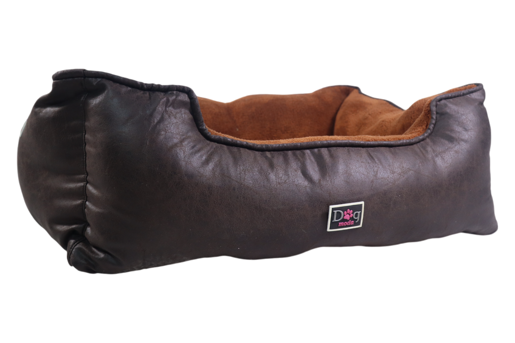 Petmoda Classic Black Leather/Brown Fur Bed XX Large 105*85