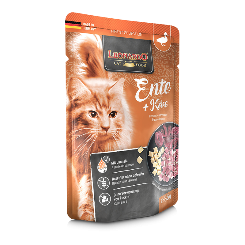 Leonardo Duck + Cheese Adult Cat Wet Food Pouch 85g