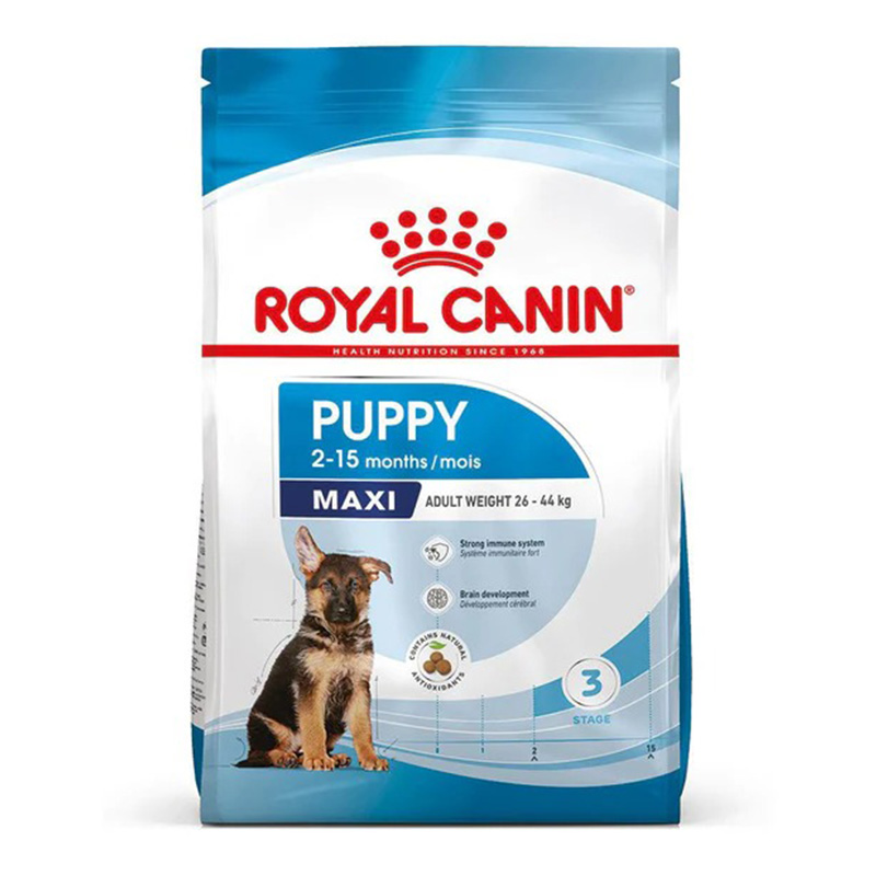 Royal Canin Maxi Puppy (16 KG) – Dry food for large dogs – Adult weight from 26 to 44 KG. From 2 to 15 months.