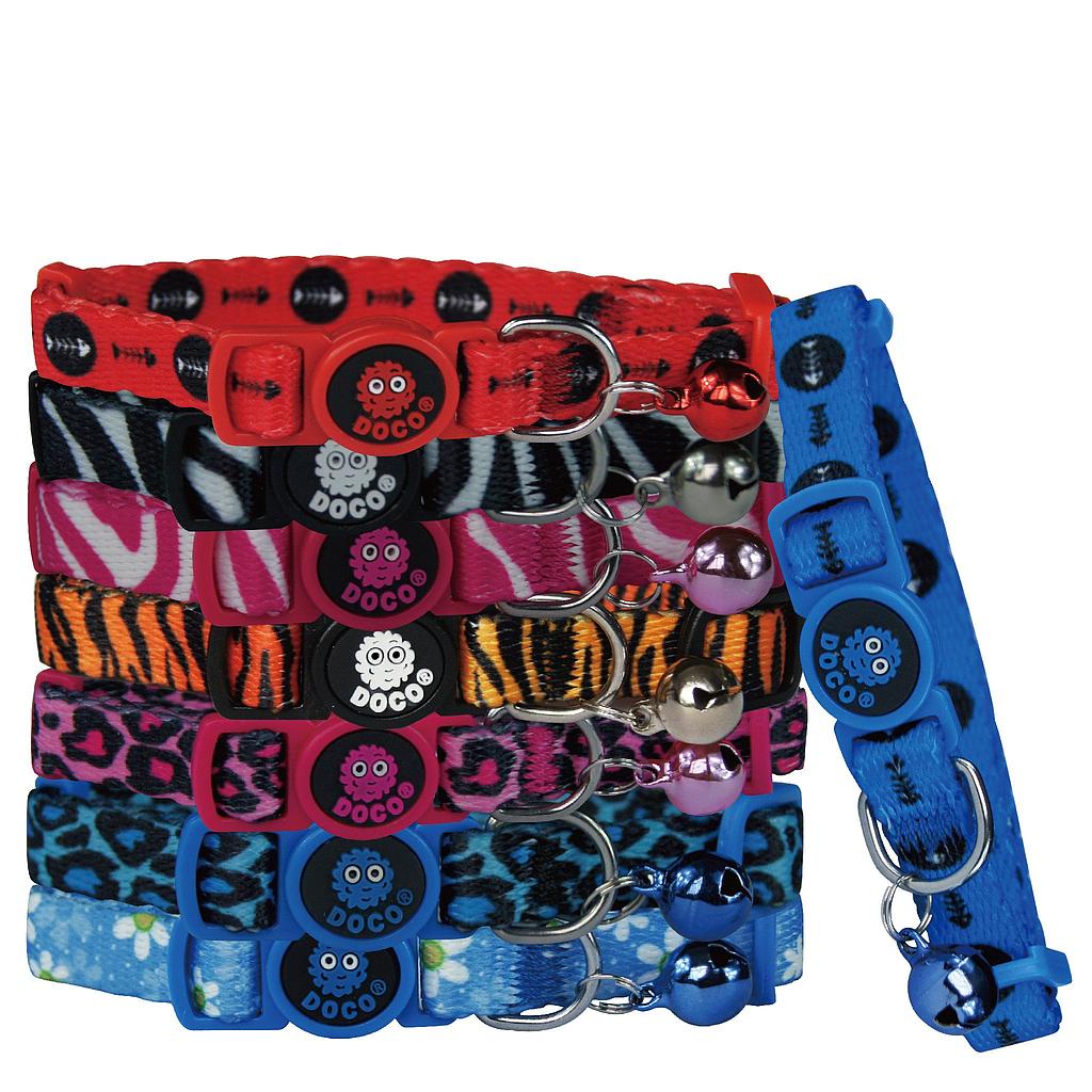 Doco Loco Cat Collar with Bell Mixed Colors (1.0cm x 19-31cm)