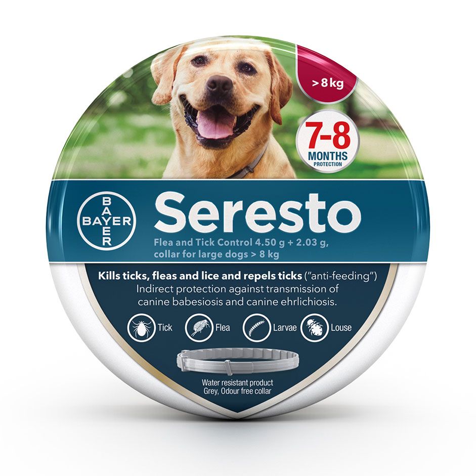 Seresto Flea and Tick Collar For Large Dogs + 6 Drontal Dogs Tablet  Free
