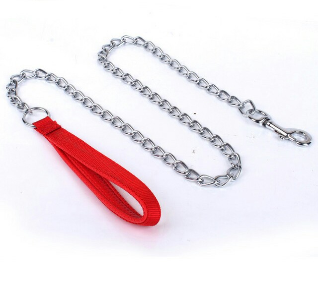 Metal Chain Leash with Padded Nylon Handle 4mm