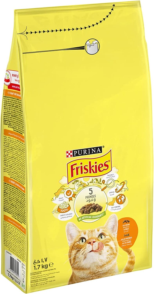 Purina Friskies With Chicken & Vegetable Cat Dry Food 1.7 kg 