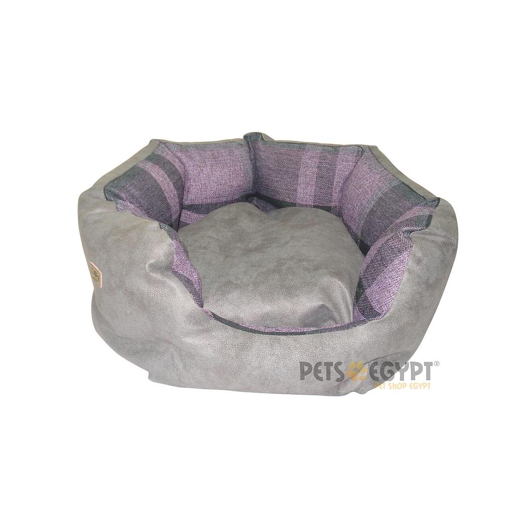 Dog moda Bed ø 50 cm (Grey Leather/Karo)