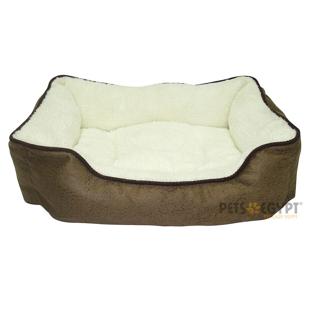 Dog moda Bed 70 x 50 cm ( Brown Leather/Fur)